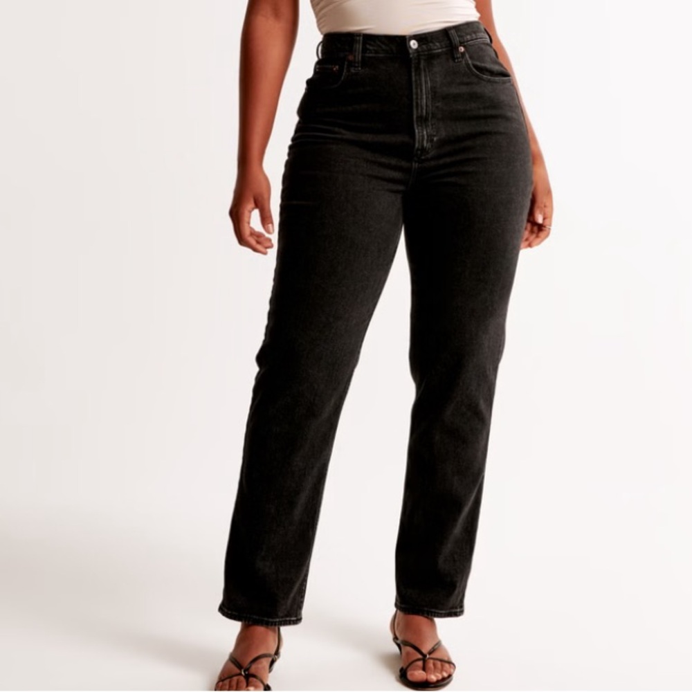 Abercrombie & Fitch Black Straight Leg Jeans